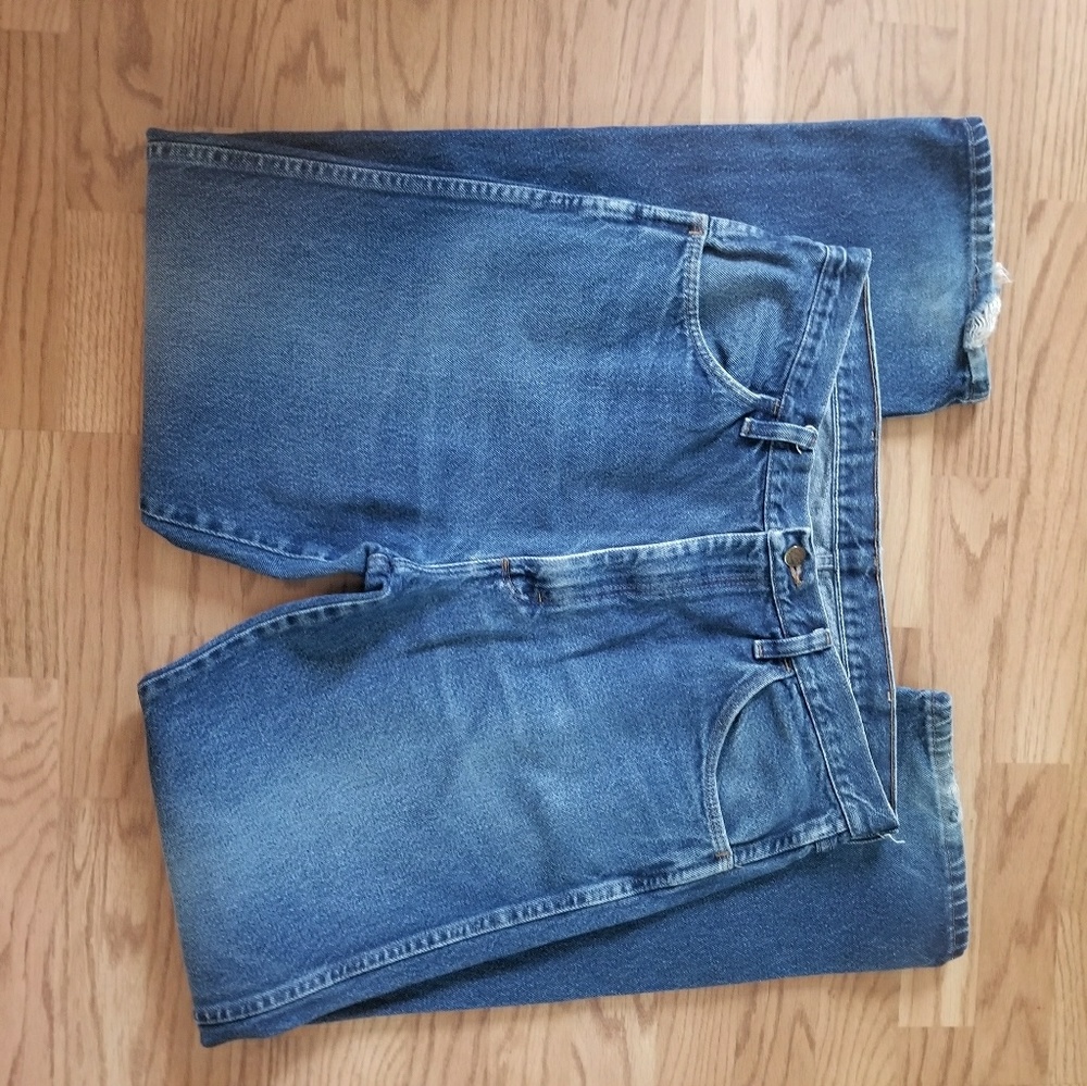 Mens blue denim Rustler jeans Sz 36x34 (JJ0577) - Picture 1 of 2